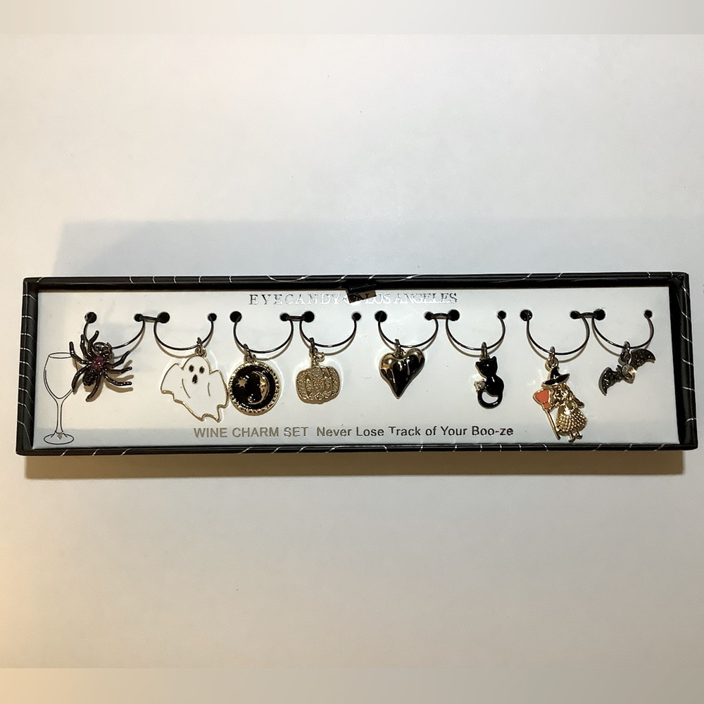 Eye Candy LA Halloween Wine Charms Set Of 8 New
